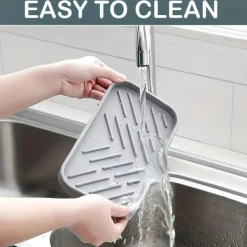 1pc Multipurpose Silicone Sink Organizer - Drainable Soap Dish with Brush and Sponge Holder for Kitchen & Bathroom