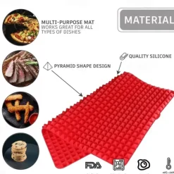 1pc Non-Stick Silicone Pyramid Cooking Mat for Baking, Microwave Oven, and Pastry - Easy Cleanup and Durable