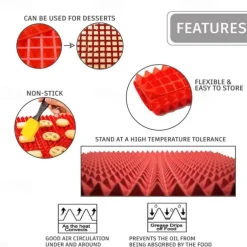 1pc Non-Stick Silicone Pyramid Cooking Mat for Baking, Microwave Oven, and Pastry - Easy Cleanup and Durable