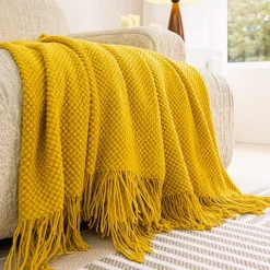 1pc Nordic Style Throw BlanketT With Tassel To My Mother From Son Throw Blanket, Warm Cozy Soft Blanket For Couch Bed Sofa Office Camping