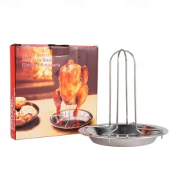1Pc Outdoor Camping Barbecue and Roast Chicken Rack Portable Stainless Steel Grill Rack for Camping and Picnic Easy to Use and Clean Perfect for Roasting Chicken, Meat, and Vegetables Outdoors