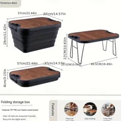 1pc Outdoor camping picnic basket, folding table, folding basket, spring outing storage basket, camping hand-held basket, Box, Cabinet, Rack for Outdoor Storage