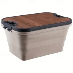 1pc Outdoor camping picnic basket, folding table, folding basket, spring outing storage basket, camping hand-held basket, Box, Cabinet, Rack for Outdoor Storage