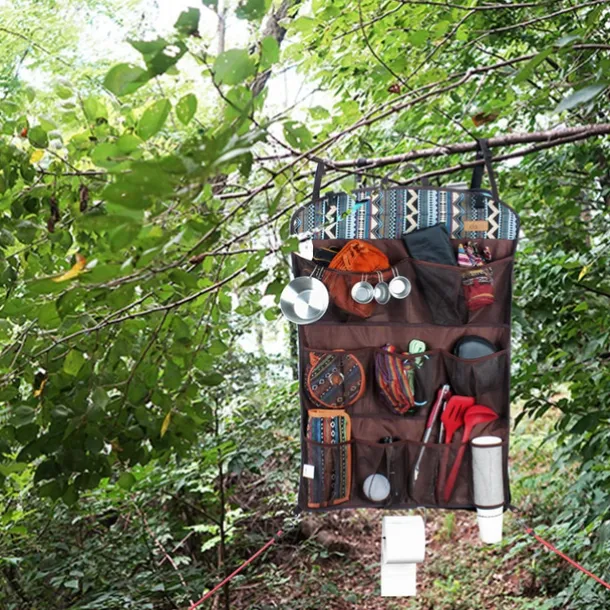 1Pc Outdoor Multifunctional Storage Hanging Bag, Portable, Durable, Perfect for Organizing Gear, Camping Essentials, Travel Items, Easy to Hang and Access