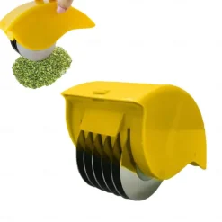 1/2PC Parsley Chopper Roller Manual Hand Scallion Chive Mint Cutter Parsley Chopper for Tabouleh with 6 Stainless Steel Blade