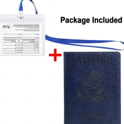 1Pc Passport Holder Travel Bag Passport And Vaccine Card Holder Combo Slim Travel Accessories Passport Wallet For Unisex Leather Passport Cover Protector With Waterproof Vaccine Card Slot