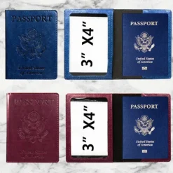 1Pc Passport Holder Travel Bag Passport And Vaccine Card Holder Combo Slim Travel Accessories Passport Wallet For Unisex Leather Passport Cover Protector With Waterproof Vaccine Card Slot