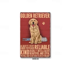 1pc Pet Dog Metal Tin Sign Animal Tin Sign Vintage Signs Wall Decor, Painting Wall Hanging for Home Decor Wall Art Metal Tin Sign 20x30cm/8''x12''