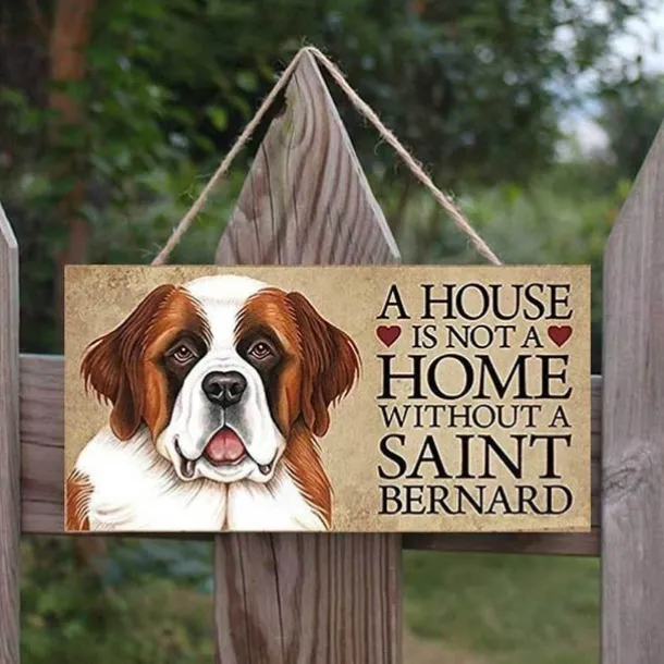 1pc Pet Dog Wall Hanging, Wooden Animal Dog Pattern Plaque Sign Wll Decor Accessories, For Pet Shop Cafe Room Decor Household Items 4''x8'' (10cmx20cm)