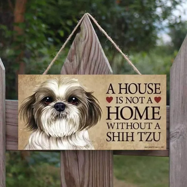 1pc Pet Dog Wall Hanging, Wooden Animal Dog Pattern Plaque Sign Wll Decor Accessories, For Pet Shop Cafe Room Decor Household Items 4''x8'' (10cmx20cm)