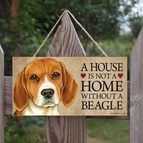 1pc Pet Dog Wall Hanging, Wooden Animal Dog Pattern Plaque Sign Wll Decor Accessories, For Pet Shop Cafe Room Decor Household Items 4''x8'' (10cmx20cm)