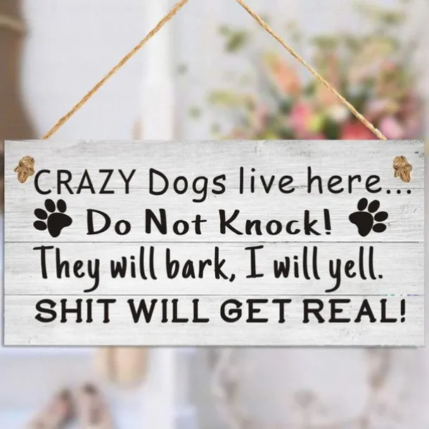 1pc Pet Dog Wall Hanging, Wooden Animal Dog Pattern Plaque Sign Wall Decor Accessories, For Pet Shop Cafe Room Decor Household Items 4''x8'' (10cmx20cm)