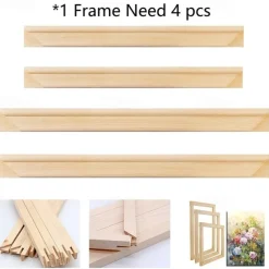 1pc Pine Wood Frame Canvas Prints Posters Frame DIY Diamond Frame Digital Oil Painting Frame Without Accessories