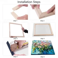 1pc Pine Wood Frame Canvas Prints Posters Frame DIY Diamond Frame Digital Oil Painting Frame Without Accessories