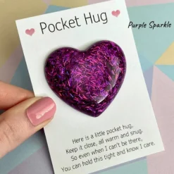 1pc, Pocket Hugging Heart Pocket Hugging Love Gift Small Hug Decoration Glass Heart Glitter Heart Gift For Girls Women Valentine's Day, Birthday, Wedding, Party Favors