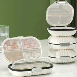 1pc Portable Pill Box Travel Seven Days 7 Grid Sub-Packaging Pills Sealed Storage Box Pill Organizer
