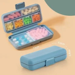 1pc Portable Sealed Pill Storage Box, Compartment Portable Mini Pill Box, Travel Pill Case, Medicine Container