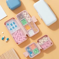 1pc Portable Sealed Pill Storage Box, Compartment Portable Mini Pill Box, Travel Pill Case, Medicine Container