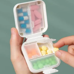 1pc Portable Sealed Pill Storage Box, Compartment Portable Mini Pill Box, Travel Pill Case, Medicine Container