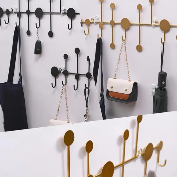 1pc Punch-free Entry Doorway Key Hook, Wall Mounted Coat Hook, Metal Coat Rack For Clothes Hat Key Towel And Bag