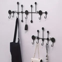1pc Punch-free Entry Doorway Key Hook, Wall Mounted Coat Hook, Metal Coat Rack For Clothes Hat Key Towel And Bag
