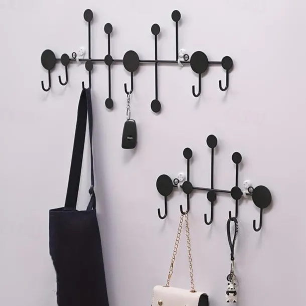1pc Punch-free Entry Doorway Key Hook, Wall Mounted Coat Hook, Metal Coat Rack For Clothes Hat Key Towel And Bag