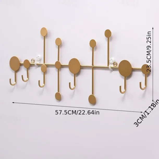 1pc Punch-free Entry Doorway Key Hook, Wall Mounted Coat Hook, Metal Coat Rack For Clothes Hat Key Towel And Bag