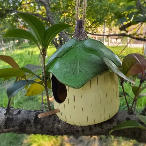 1pc resin outdoor garden decoration leaves bird house decoration birdhouse Garden courtyard birdhouse