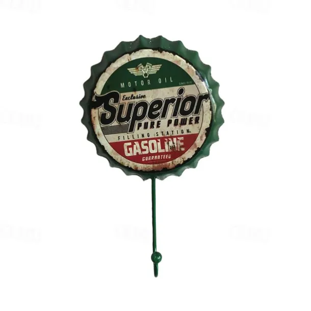1pc Retro Metal Hooks Beer Bottle Cap Pattern Waterproof Hanging Hooks Perfect for Room Kitchen Porch Door & Home Improvement Outdoor Decor 10x16cm/4''x6.3''