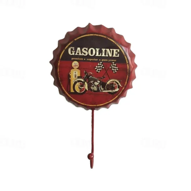 1pc Retro Metal Hooks Beer Bottle Cap Pattern Waterproof Hanging Hooks Perfect for Room Kitchen Porch Door & Home Improvement Outdoor Decor 10x16cm/4''x6.3''