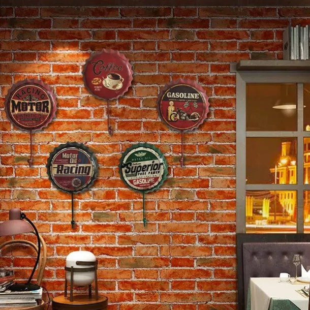 1pc Retro Metal Hooks Beer Bottle Cap Pattern Waterproof Hanging Hooks Perfect for Room Kitchen Porch Door & Home Improvement Outdoor Decor 10x16cm/4''x6.3''
