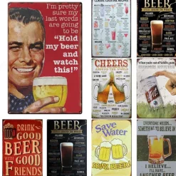 1pc Retro Metal Tin Sign Beer Tin Sign Vintage Bar Club Signs Wall Decor, Painting Wall Hanging for Home Decor Wall Art Metal Tin Sign 20x30cm/8''x12''