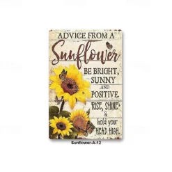 1pc Retro Metal Tin Sign Cat Sunflower Tin Sign Vintage Home Wall Decor, Painting Wall Hanging for Home Decor Wall Art Metal Tin Sign 20x30cm/8''x12''