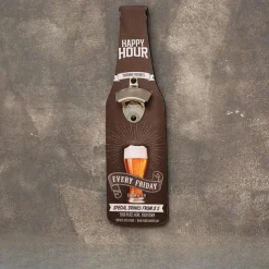 1pc Retro Wooden Bottle Opener Wall Mounted Hanging Beer Openers Bar Tools Alloy Electroplating Process Bar Cafe Wall Decoration 11x39cm/4.3''x15.4''