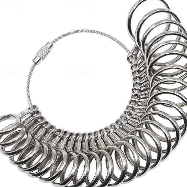 1pc Ring Sizer Measuring Tool Set Metal Finger Sizing Gauge Rings Measurement Women Men Wedding Jewelry Tool US Size 0-13 With Half Size