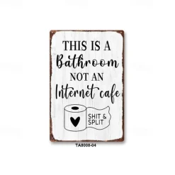 1pc Sarcastic Metal Tin Sign Bathroom Decor Wall Decor Signs This Is Bathroom Not An Internet 20x30cm/8''x12''