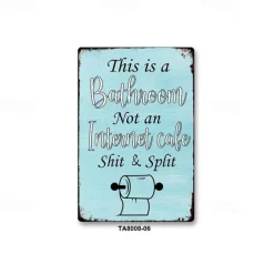 1pc Sarcastic Metal Tin Sign Bathroom Decor Wall Decor Signs This Is Bathroom Not An Internet 20x30cm/8''x12''
