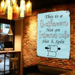 1pc Sarcastic Metal Tin Sign Bathroom Decor Wall Decor Signs This Is Bathroom Not An Internet 20x30cm/8''x12''
