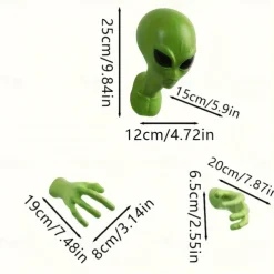 1pc Scary Green Big Eyes Alien Wall Hanging, Carnival Mystery Horror Alien, Party Decoration, Walls Poking Heads And Hands For Bedroom Living Room Window Door RV Wall Hanging Gifts