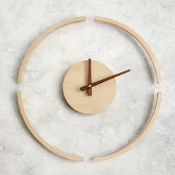 1pc Silent Wooden Acrylic Wall Clock For Bedroom And Living Room Creative Hanging Design With Hole Free Mounting 35 CM