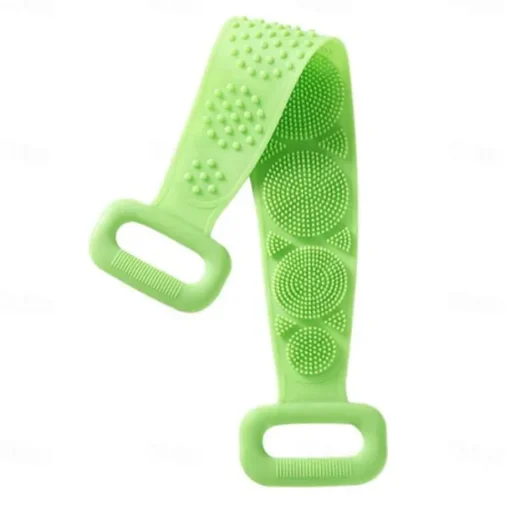 1pc Silicone Body Scrubber Shower Brush Bath Exfoliating Brush Belt Back Scrub Body Cleaner Cleaning Strap Bathroom Accessories