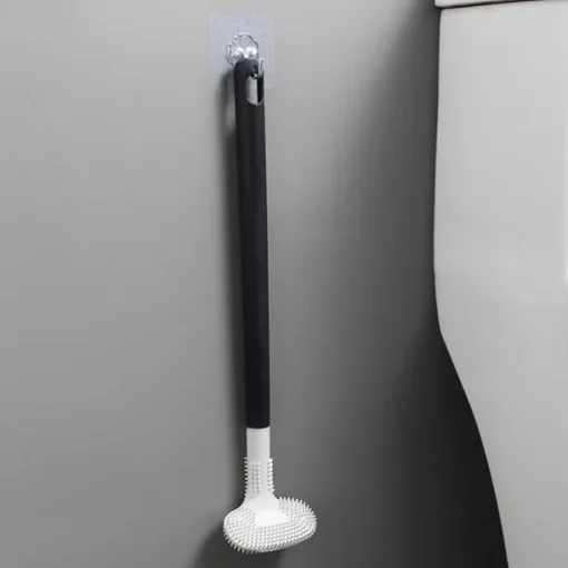 1pc Silicone Toilet Brush Golf Brush Head With No Dead Corner On Both Sides Soft Hair Cleaning Toilet Brush Toilet Curved Toilet Brush