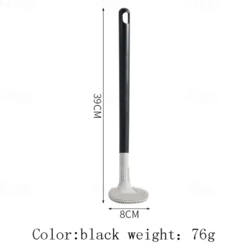 1pc Silicone Toilet Brush Golf Brush Head With No Dead Corner On Both Sides Soft Hair Cleaning Toilet Brush Toilet Curved Toilet Brush