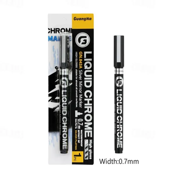 1pc Silver/Gole/Copper/Bronze Red Chrome Marker Mirror Reflective Paint Pen,4 Styles Available,Perfect For Easter Decoration,Perfect For Easter Decoration