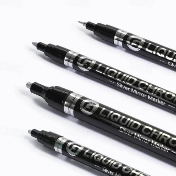 1pc Silver/Gole/Copper/Bronze Red Chrome Marker Mirror Reflective Paint Pen,4 Styles Available,Perfect For Easter Decoration,Perfect For Easter Decoration