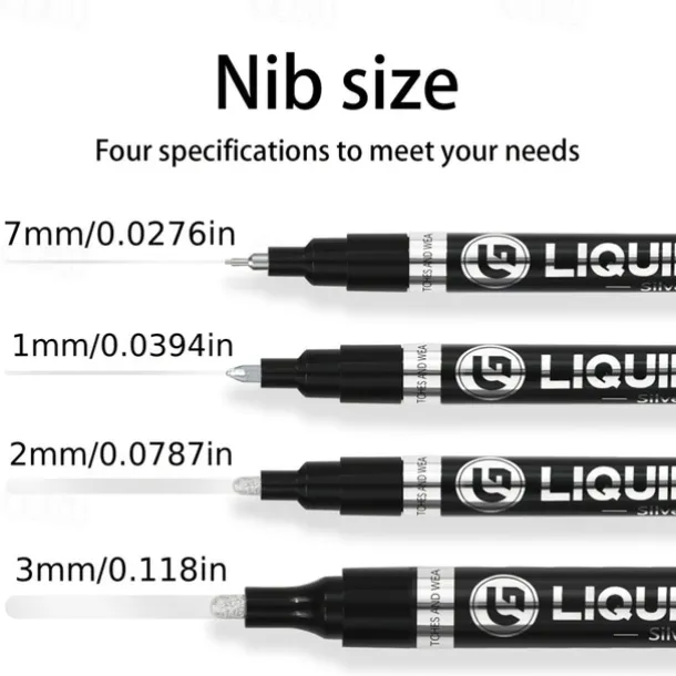 1pc Silver/Gole/Copper/Bronze Red Chrome Marker Mirror Reflective Paint Pen,4 Styles Available,Perfect For Easter Decoration,Perfect For Easter Decoration