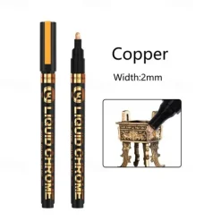 1pc Silver/Gole/Copper/Bronze Red Chrome Marker Mirror Reflective Paint Pen,4 Styles Available,Perfect For Easter Decoration,Perfect For Easter Decoration