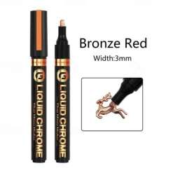1pc Silver/Gole/Copper/Bronze Red Chrome Marker Mirror Reflective Paint Pen,4 Styles Available,Perfect For Easter Decoration,Perfect For Easter Decoration