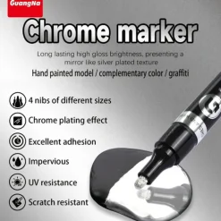1pc Silver/Gole/Copper/Bronze Red Chrome Marker Mirror Reflective Paint Pen,4 Styles Available,Perfect For Easter Decoration,Perfect For Easter Decoration