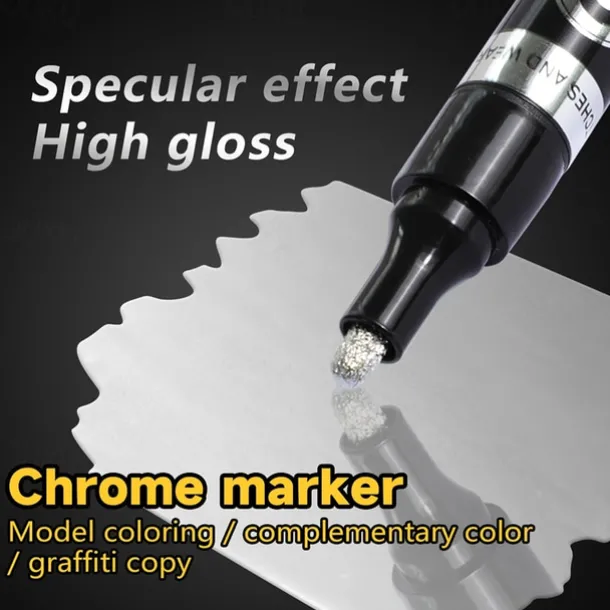 1pc Silver/Gole/Copper/Bronze Red Chrome Marker Mirror Reflective Paint Pen,4 Styles Available,Perfect For Easter Decoration,Perfect For Easter Decoration